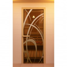 Дверь для сауны, серия "Мокко", стекло бронза